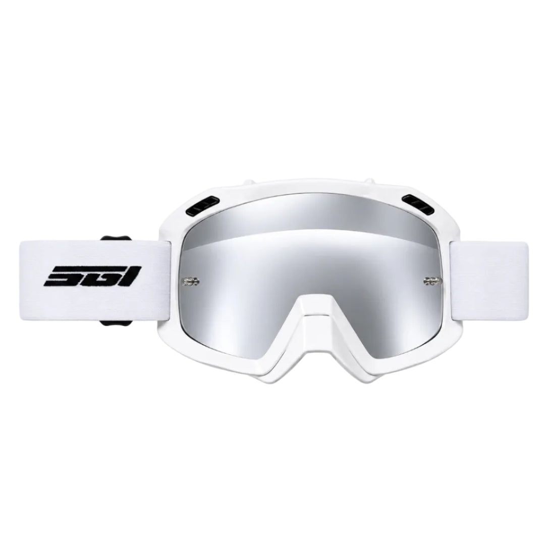SGI Strike Goggles Gloss White Mirror Lens