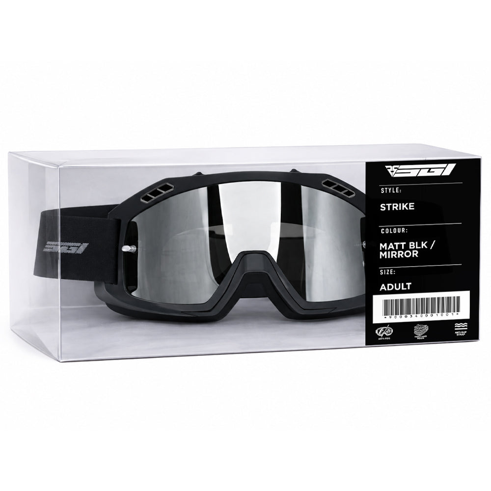 SGI Strike Goggles Matt Black Mirror Lens
